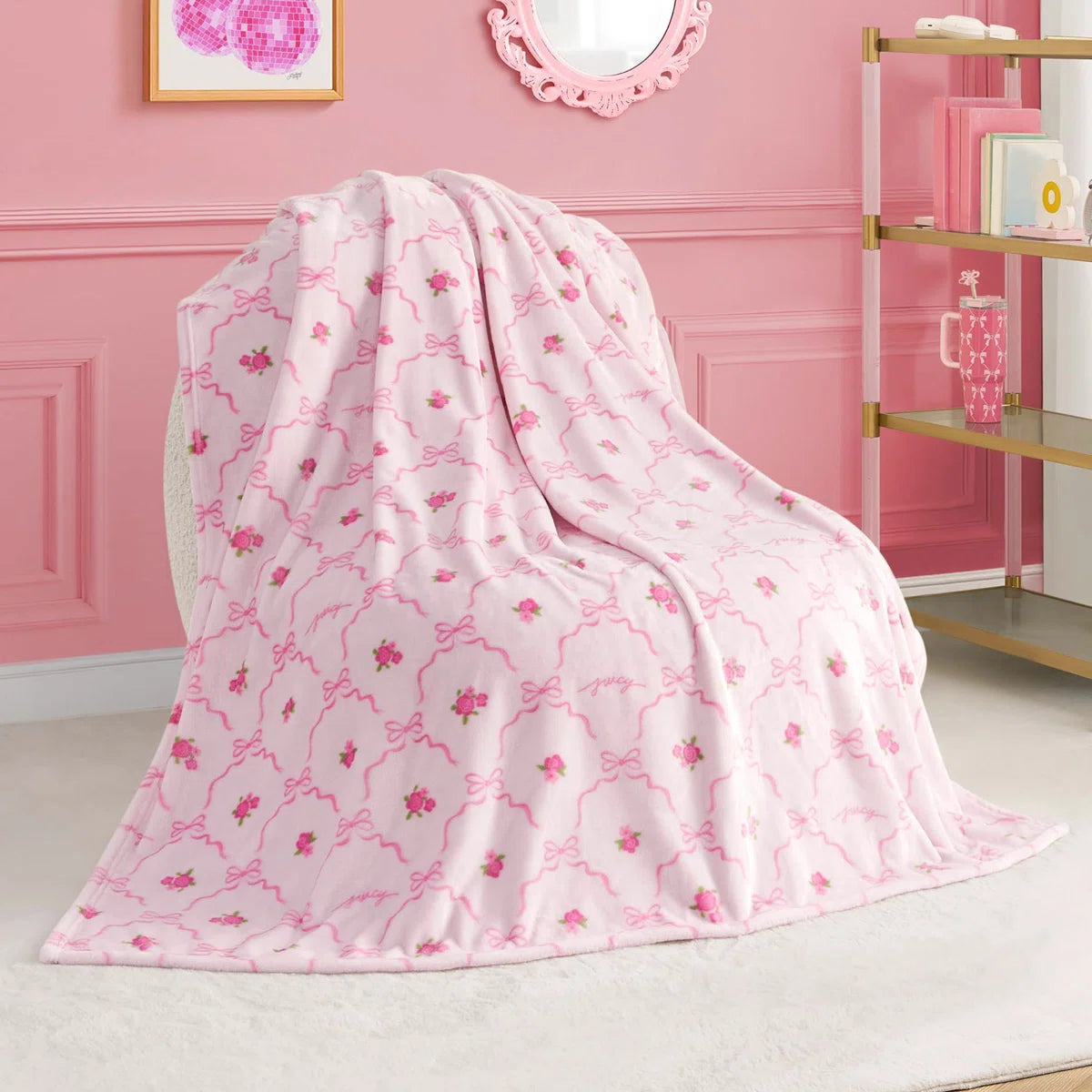 Kids Sherpa Fleece Blanket with Pillow Shams