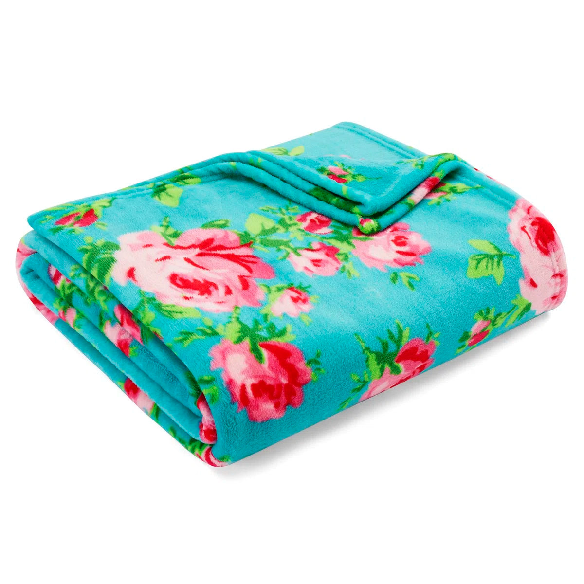 Betsey Johnson Bouquet Day Turquoise Ultra Soft Plush Blanket