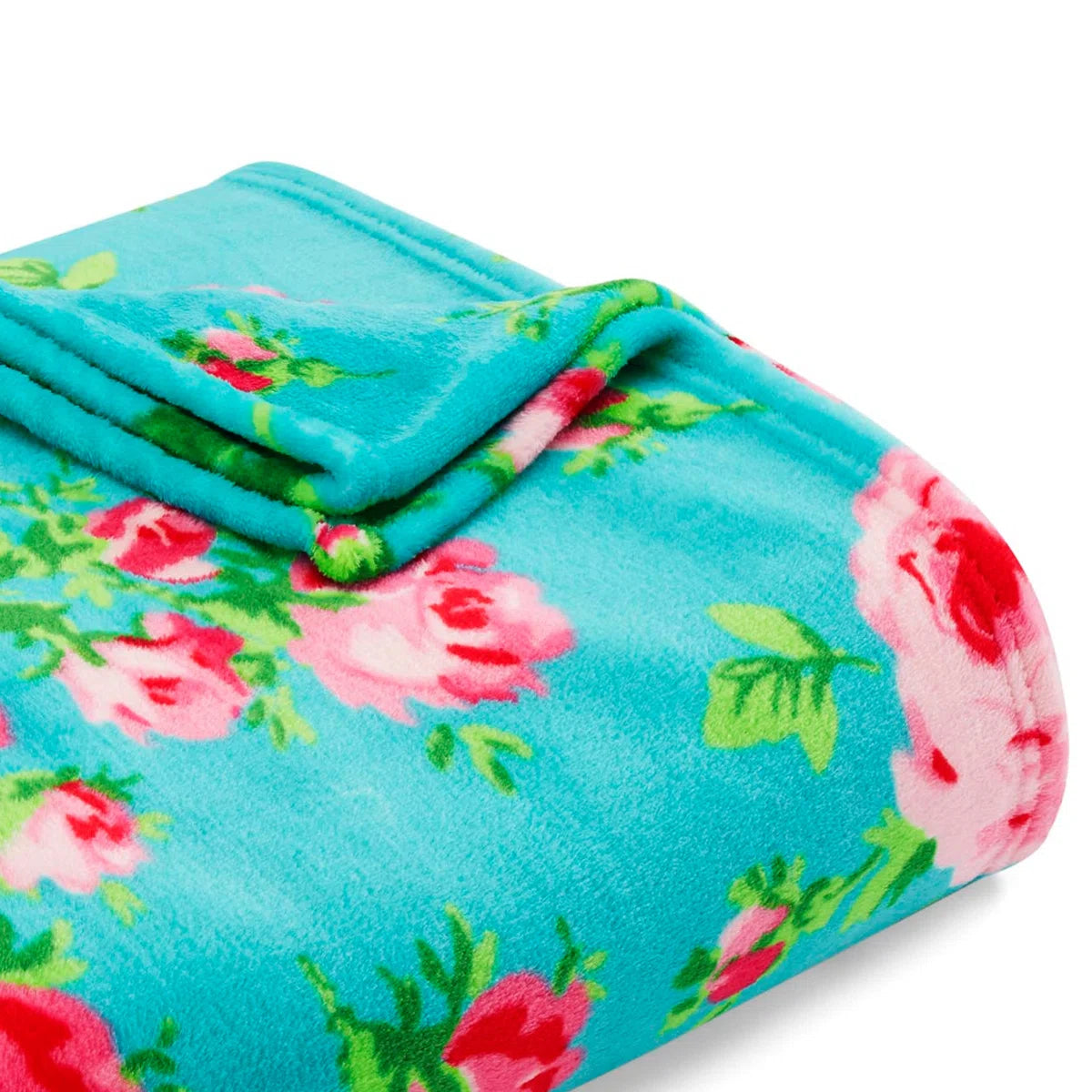 Betsey Johnson Bouquet Day Turquoise Ultra Soft Plush Blanket