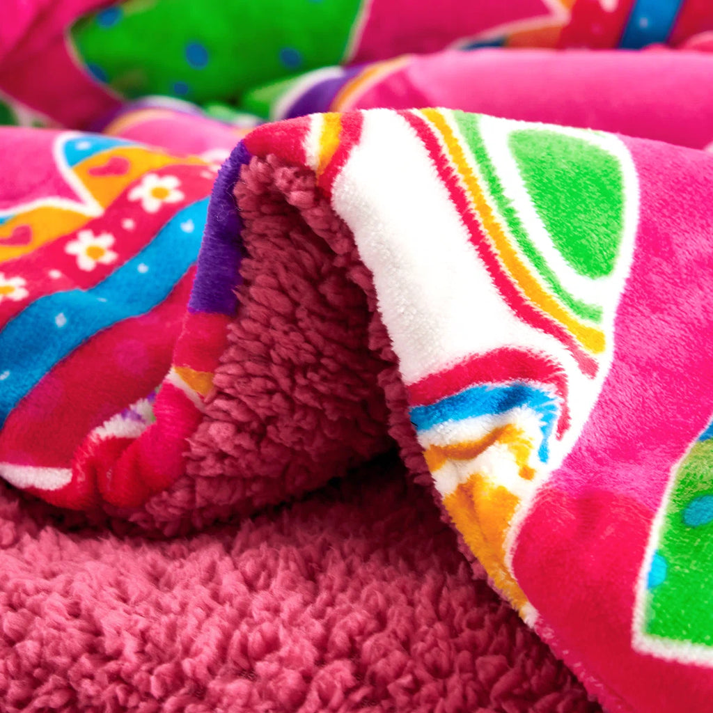 Kids Sherpa Fleece Blanket with Pillow Shams