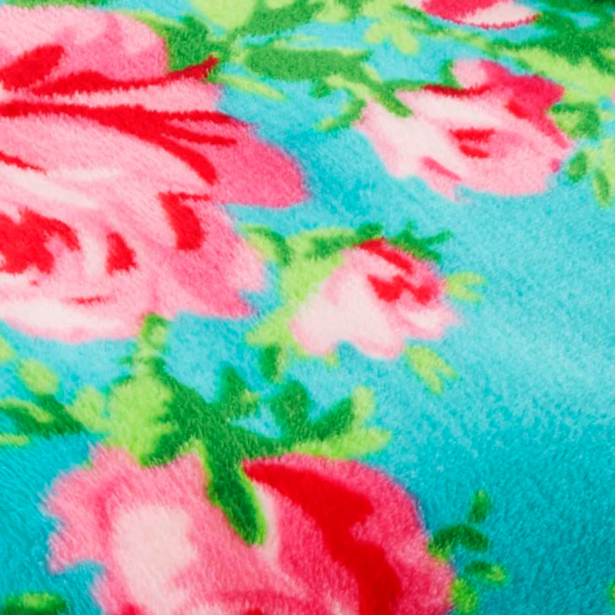 Betsey Johnson Bouquet Day Turquoise Ultra Soft Plush Blanket