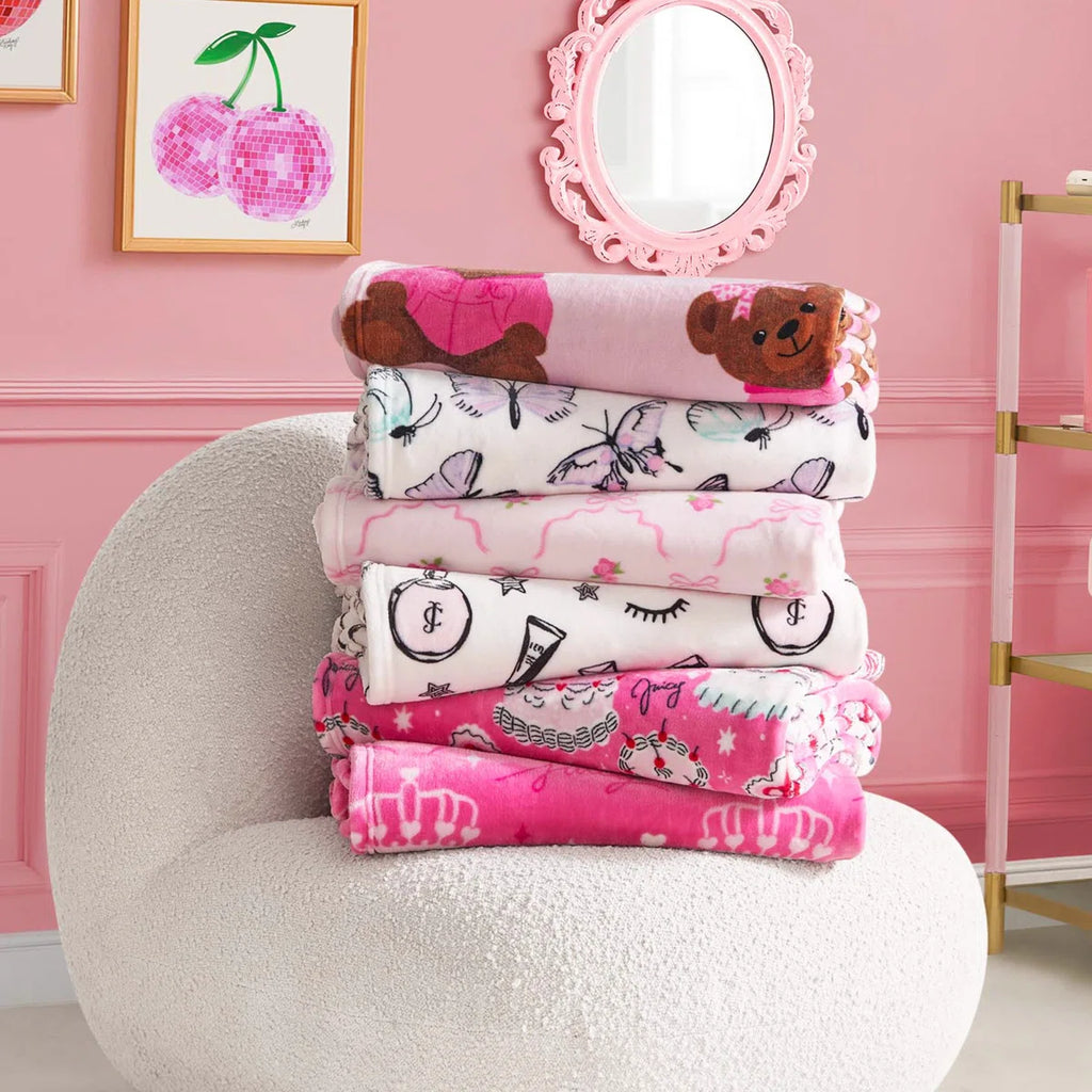 Juicy Couture 50" x 70" Plush Kids Throw Blanket